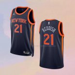Camiseta New York Knicks Cam Reddish NO 21 Statement 2022-23 Negro