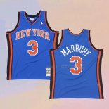 Camiseta New York Knicks Stephon Marbury NO 3 Hardwood Classics Throwback Azul