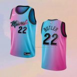 Camiseta Nino Miami Heat Jimmy Butler NO 22 Ciudad 2020-21 Azul Rosa