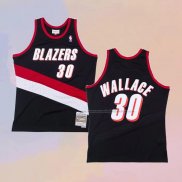 Camiseta Portland Trail Blazers Rasheed Wallace NO 30 Hardwood Classics Throwback Negro