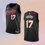 Camiseta Portland Trail Blazers Shaedon Sharpe NO 17 Ciudad 2023-24 Negro