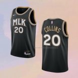 Camiseta Atlanta Hawks John Collins NO 20 Ciudad 2020-21 Negro