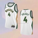 Camiseta Boston Celtics Jrue Holiday NO 4 Ciudad 2023-24 Blanco