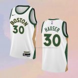 Camiseta Boston Celtics Sam Hauser NO 30 Ciudad 2023-24 Blanco