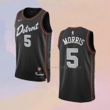 Camiseta Detroit Pistons Monte Morris NO 5 Ciudad 2023-24 Negro