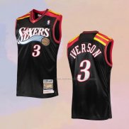 Camiseta Philadelphia 76ers Allen Iverson NO 3 Mitchell & Ness 2006 Negro