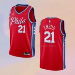 Camiseta Philadelphia 76ers Joel Embiid NO 21 Statement 2020-21 Rojo