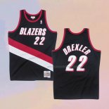 Camiseta Portland Trail Blazers Clyde Drexler NO 22 Mitchell & Ness 1991-92 Negro