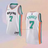 Camiseta San Antonio Spurs Bryn Forbes NO 7 Ciudad 2021-22 Blanco