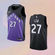 Camiseta Toronto Raptors Alex Len NO 27 Earned 2020-21 Negro Violeta
