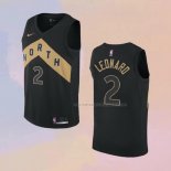 Camiseta Toronto Raptors Kawhi Leonard NO 2 Ciudad 2018 Negro