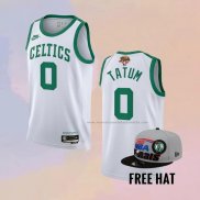Camiseta Boston Celtics Jayson Tatum NO 0 75th Anniversary 2022 NBA Finals Blanco