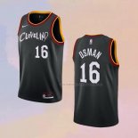 Camiseta Cleveland Cavaliers Cedi Osman NO 16 Ciudad 2020-21 Negro