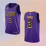 Camiseta Los Angeles Lakers Anthony Davis NO 3 Ciudad 2019 Violeta