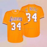 Camiseta Manga Corta Los Angeles Lakers Shaquille O'Neal NO 34 Amarillo