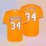 Camiseta Manga Corta Los Angeles Lakers Shaquille O'Neal NO 34 Amarillo