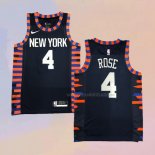Camiseta New York Knicks Derrick Rose NO 4 Ciudad Edition 2019-20 Azul