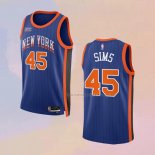 Camiseta New York Knicks Jericho Sims NO 45 Ciudad 2023-24 Azul