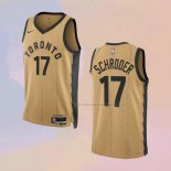 Camiseta Toronto Raptors Dennis Schroder NO 17 Ciudad 2023-24 Oro