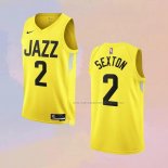 Camiseta Utah Jazz Collin Sexton NO 2 Icon 2022-23 Amarillo