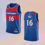 Camiseta Washington Wizards Anthony Gill NO 16 Ciudad 2021-22 Azul