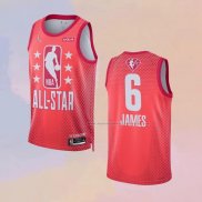 Camiseta All Star 2022 Los Angeles Lakers LeBron James NO 6 Granate