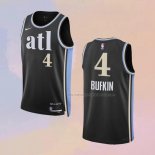 Camiseta Atlanta Hawks Kobe Bufkin NO 4 Ciudad 2023-24 Negro