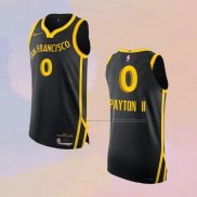 Camiseta Golden State Warriors Gary Payton II NO 0 Ciudad Autentico 2023-24 Negro