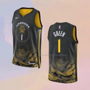 Camiseta Golden State Warriors JaMychal Green NO 1 Ciudad 2022-23 Negro