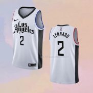 Camiseta Los Angeles Clippers Kawhi Leonard NO 2 Ciudad 2019-20 Blanco