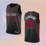 Camiseta Miami Heat Justin Champagnie NO 20 Ciudad 2023-24 Negro