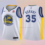 Camiseta Nino Golden State Warriors Kevin Durant NO 35 2017-18 Blanco