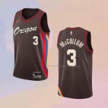 Camiseta Portland Trail Blazers C.J. McCollum NO 3 Ciudad 2020-21 Marron