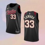 Camiseta Portland Trail Blazers Toumani Camara NO 33 Ciudad 2023-24 Negro