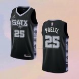 Camiseta San Antonio Spurs Jakob Poeltl NO 25 Statement 2022-23 Negro