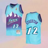 Camiseta Utah Jazz John Stockton NO 12 Mitchell & Ness 1996-97 Azul