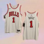 Camiseta Chicago Bulls Derrick Rose NO 1 Association Autentico Blanco
