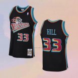 Camiseta Detroit Pistons Grant Hill NO 33 Mitchell & Ness 1998-99 Negro