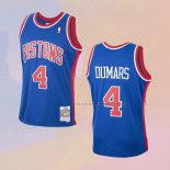 Camiseta Detroit Pistons Joe Dumars NO 4 Mitchell & Ness 1988-89 Azul