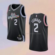 Camiseta Los Angeles Clippers Kawhi Leonard NO 2 Ciudad 2022-23 Negro