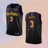 Camiseta Los Angeles Lakers Anthony Davis NO 3 Ciudad 2019-20 Negro