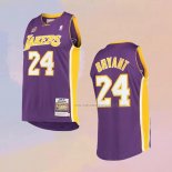 Camiseta Los Angeles Lakers Kobe Bryant NO 24 60th Anniversary Mitchell & Ness 2007-08 Violeta