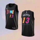 Camiseta Miami Heat Bam Adebayo NO 13 Ciudad 2021-22 Negro