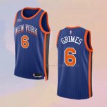 Camiseta New York Knicks Quentin Grimes NO 6 Ciudad 2023-24 Azul