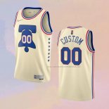 Camiseta Philadelphia 76ers Personalizada Earned 2020-21 Crema