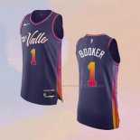 Camiseta Phoenix Suns Devin Booker NO 1 Ciudad Autentico 2023-24 Violeta