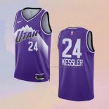 Camiseta Utah Jazz Walker Kessler NO 24 Ciudad 2023-24 Violeta