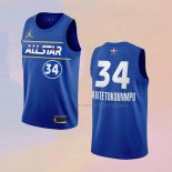 Camiseta All Star 2021 Milwaukee Bucks Giannis Antetokounmpo NO 34 Azul