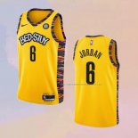 Camiseta Brooklyn Nets Deandre Jordan NO 6 Ciudad 2020-21 Amarillo