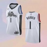 Camiseta Los Angeles Clippers James Harden NO 1 Ciudad 2019-20 Blanco